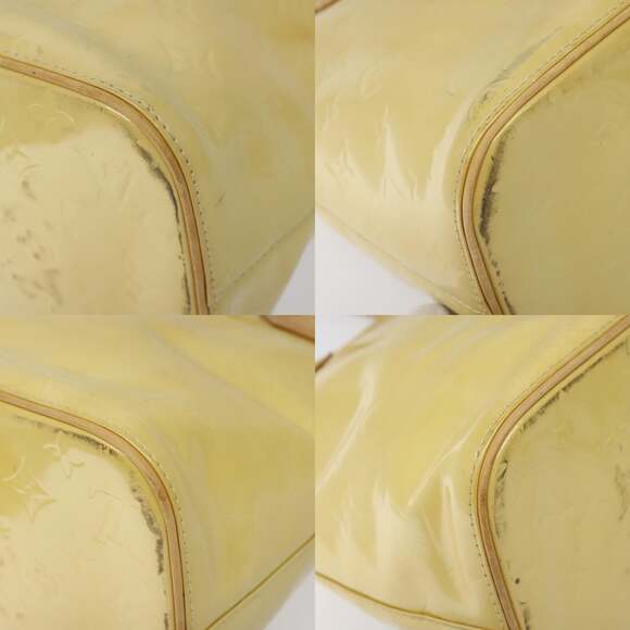 LOUIS VUITTON Monogram Vernis Houston Hand Bag Lime Yellow M91055 - Picture 10 of 13